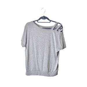 Aeropostale Gray Super Soft Shoulder cutout Top